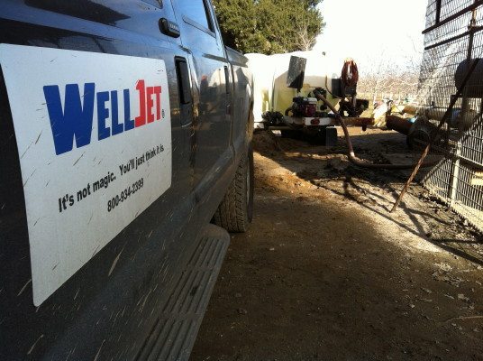 side of truck with WellJet logo.