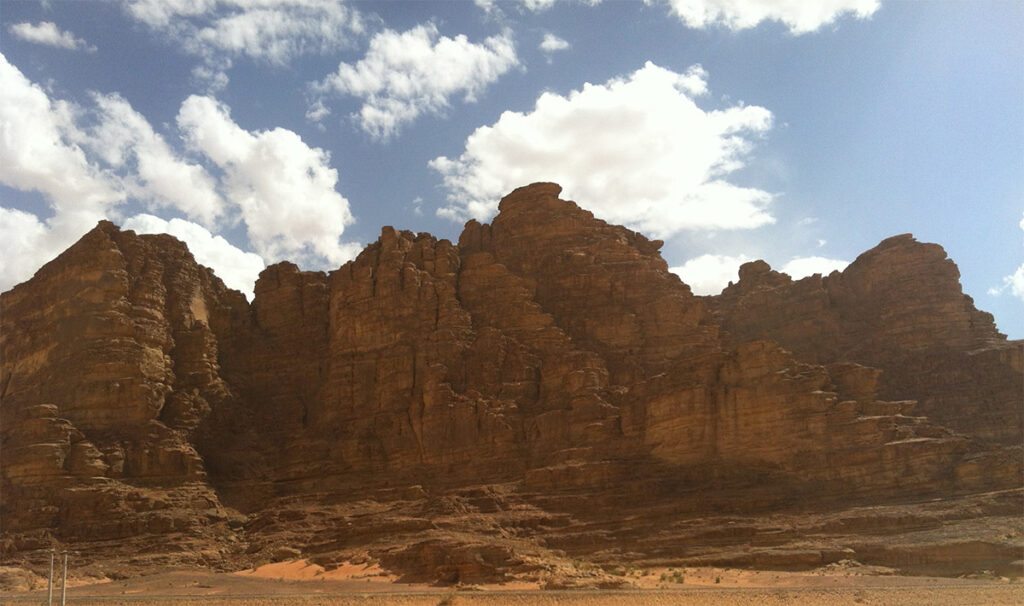 remote desert east of Wadi Rum.