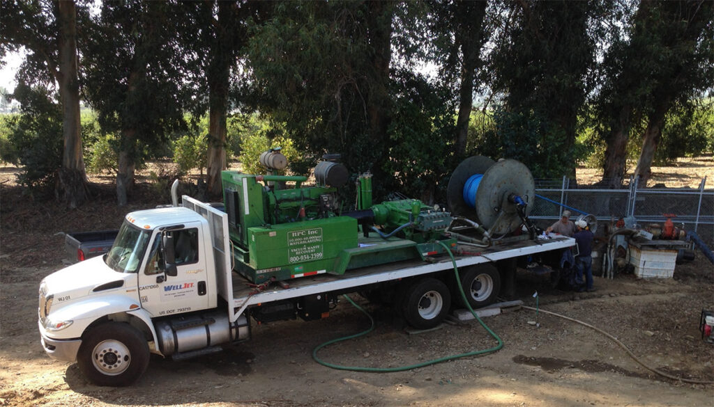 WellJet truck and equipment on site, Cole Ranch, Santa Paula, CA.