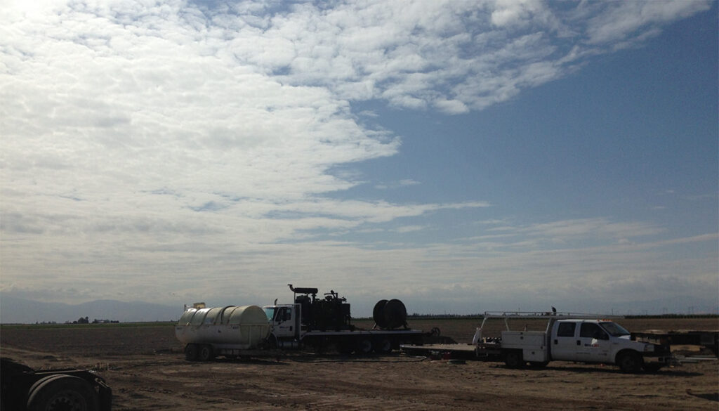 WellJet truck and equipment on site, Bakersfield, CA.