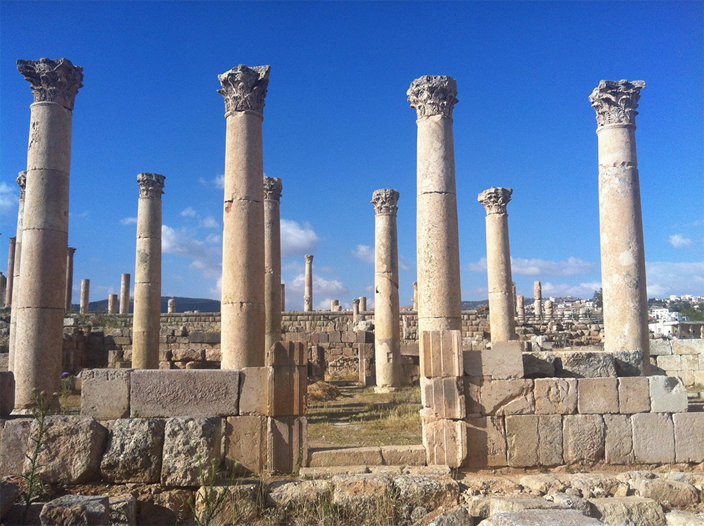 Herash-Roman columns in Jordan.