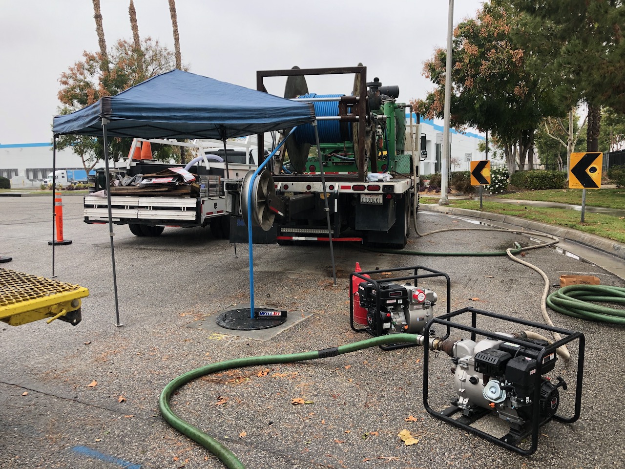 WellJet inside monitoring well, Redlands, CA.