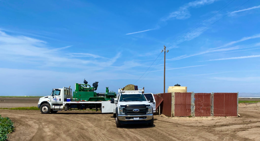 WellJet trucks on site, Betteravia.